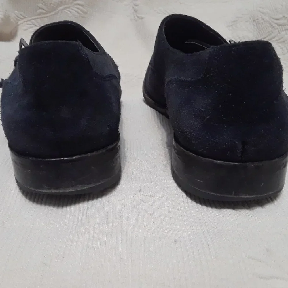 JOHN VARVATOS Double Monk Shoes Blue Suede